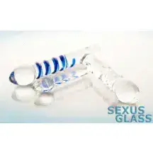 Фаллоимитатор тройной Sexus Glass Triple Dildo, прозрачный
