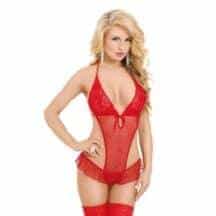Боди с интимным вырезом SoftLine Collection Lena, красный, S/M