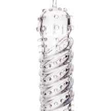 Насадка на член с точками и ребрышками Toyfa A-Toys, бесцветная