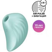 Вакуумный стимулятор клитора с вибрацией Satisfyer Pearl Diver, мятный