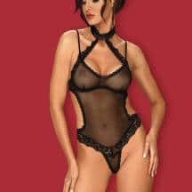 Боди Obsessive Claudusia teddy, Чёрный, S/M