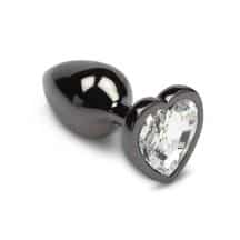 Анальная пробка Пикантные Штучки S с бесцветным кристаллом в виде сердечка, графитовая. Нет в наличии Анальная пробка Пикантные Штучки S с бесцветным кристаллом в виде сердечка, графитовая