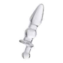 Анальная втулка Sexus Glass с ручкой, прозрачная
