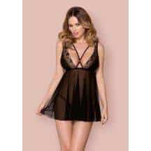 Полупрозрачная сорочка Obsessive с цветочными кружевами, L/XL. Нет в наличии Полупрозрачная сорочка Obsessive с цветочными кружевами, L/XL