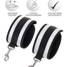 Наножники Anonymo by Toyfа на коротком креплении-карабинах, серебристо-черные