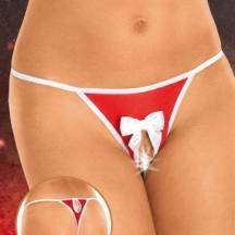 Стринги Soft Line с доступом, красно-белые XL