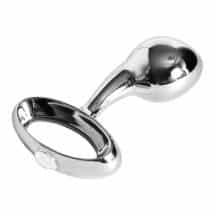 Анальная втулка с ручкой Drop Stimulant ToyFa Metall, серебряная