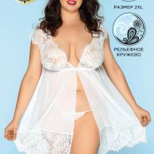 Комплект комбинация и стринги Candy Girl Stella белый, 2XL. Нет в наличии Комплект комбинация и стринги Candy Girl Stella белый, 2XL