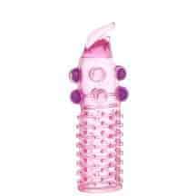 Насадка на член с шариками и усиками Toyfa, розовая