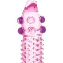Насадка на член с шариками и усиками Toyfa, розовая