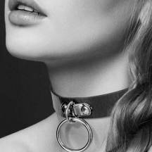 Чокер с кольцом черный COLLIER FETISH NOIR Bijoux pour toi