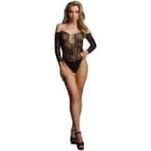 Боди со стразами Shots Le Desir Wonder S/XL, черное Боди со стразами Shots Le Desir Wonder S/XL, черное