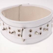 Ошейник с шипами широкий белый