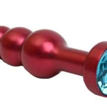 Анальная пробка-елочка 4sexdream, красная с голубым кристаллом. Нет в наличии Анальная пробка-елочка 4sexdream, красная с голубым кристаллом