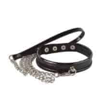 Ошейник узкий с поводком цепью Sitabella, черный. Нет в наличии Ошейник узкий с поводком цепью Sitabella, черный
