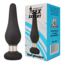 Втулка анальная SexExpert Anal Pleasure, черная 