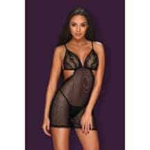 Сорочка Obsessive Millagro chemise, Чёрный, S/M