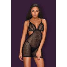 Сорочка Obsessive Millagro chemise, Чёрный, S/M