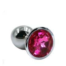 Анальная пробка Kanikule Small, серебристая с ярко-розовым кристаллом. Нет в наличии Анальная пробка Kanikule Small, серебристая с ярко-розовым кристаллом