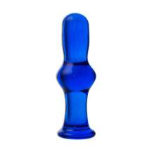 Анальная втулка Sexus Glass, синяя 