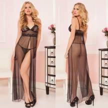 Пеньюар с Кружевным Лифом EXQUISITE и Стринги - L. Нет в наличии Пеньюар с Кружевным Лифом EXQUISITE и Стринги - L