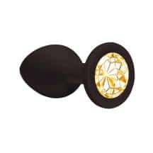 Анальная пробка Lola Games Emotions Cutie Small, черная с золотистым стразом Анальная пробка Lola Games Emotions Cutie Small, черная с золотистым стразом