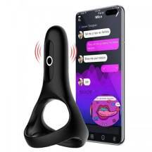 Виброкольцо с подхватом мошонки Fun Town Rise by Magic Motion, черное