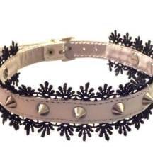 Ошейник с чёрным кружевом и шипами. Нет в наличии Ошейник с чёрным кружевом и шипами