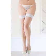 Чулки Soft Line в крупную сетку  белые, XXXL. Нет в наличии Чулки Soft Line в крупную сетку  белые, XXXL