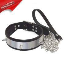 Ошейник со вставкой, имитирующей металл Sitabella, черный. Нет в наличии Ошейник со вставкой, имитирующей металл Sitabella, черный