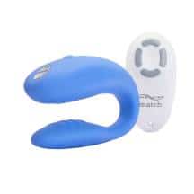 Вибромассажер для пар We-Vibe Match с пультом ДУ, голубой