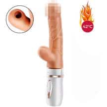 Фрикционный вибратор с вакуумной стимуляцией и нагревом Erocome Cepheus, телесный