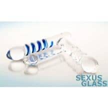 Фаллоимитатор тройной Sexus Glass Triple Dildo, прозрачный