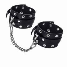 Оковы однослойные с люверсами Pecado BDSM, натуральная кожа, черные
