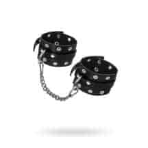 Оковы однослойные с люверсами Pecado BDSM, натуральная кожа, черные Оковы однослойные с люверсами Pecado BDSM, натуральная кожа, черные