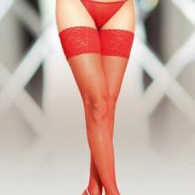 Чулки-Сетка Soft Line с кружевной резинкой красные, M. Нет в наличии Чулки-Сетка Soft Line с кружевной резинкой красные, M