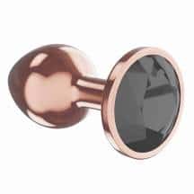 Анальная пробка Lola Games Shine Large, розовое золото с чёрным кристаллом Анальная пробка Lola Games Shine Large, розовое золото с чёрным кристаллом