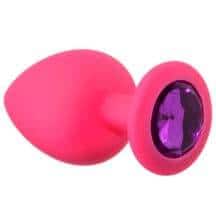 Анальная пробка Lola Games Emotions Cutie Large, розовая с фиолетовым стразом Анальная пробка Lola Games Emotions Cutie Large, розовая с фиолетовым стразом