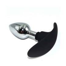 Анальная пробка для ношения Kanikule Small с силиконовым ограничителем, серебристая