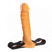 Страпон полый Джага-Джага № 17 XXL с удлиненными ремнями 20.7 см, телесный