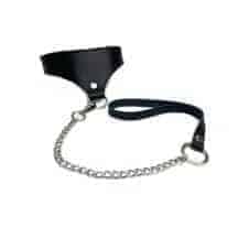 Ошейник с поводком BDSM арсенал Black Phoenix, черный. Нет в наличии Ошейник с поводком BDSM арсенал Black Phoenix, черный