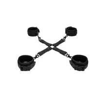 Наручники для рук и ног Shots Ouch! Luxury крестообразные, чёрный