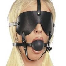 Маска-сбруя с кляпом Подиум, чёрный