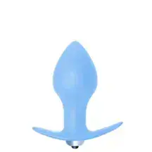 Анальная вибропробка Lola Games First Time Bulb Anal Plug, голубая