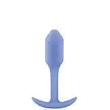 Анальная пробка для ношения b-Vibe Snug Plug 1 с переменным центром тяжести, голубая
