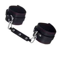 Оковы однослойные с контрастной строчкой Pecado BDSM, натуральная кожа, черные