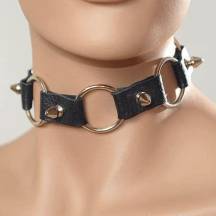 Ошейник с кольцами S черный. Нет в наличии Ошейник с кольцами S черный