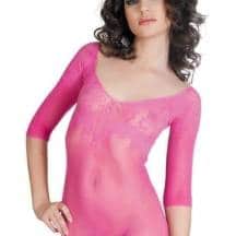 Костюм-Сетка Erolanta Бесшовный с Цветочным Рисунком розовый-S/L