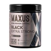 Презервативы особо прочные Maxus Extra Strong, чёрные, 15 шт