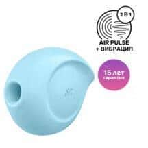Вакуумный стимулятор клитора с вибрацией Satisfyer Sugar Rush, голубой. Нет в наличии Вакуумный стимулятор клитора с вибрацией Satisfyer Sugar Rush, голубой